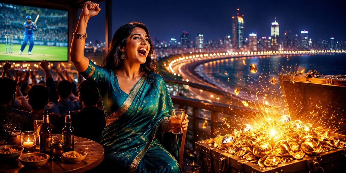 View of Mumbai’s Marine Drive popular with cricket bettors